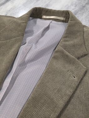 44L Men's C&A Canda European Corduroy Modern Blazer Brown 2 Button Sport Coat